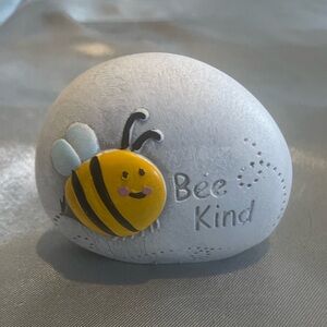 Bee Kind Decorative Stone - Gray and Yellow